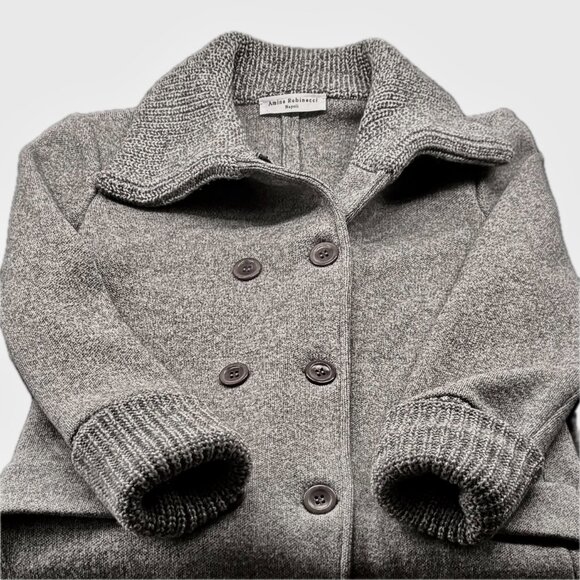 Amina Rubinacci Jacket Womens Sz Small/42 Gray Knit Wool Cashmere Italy MINT - Picture 11 of 15